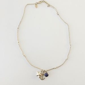 Lia Sophia Nautical Anchor Star Charm Necklace OS
